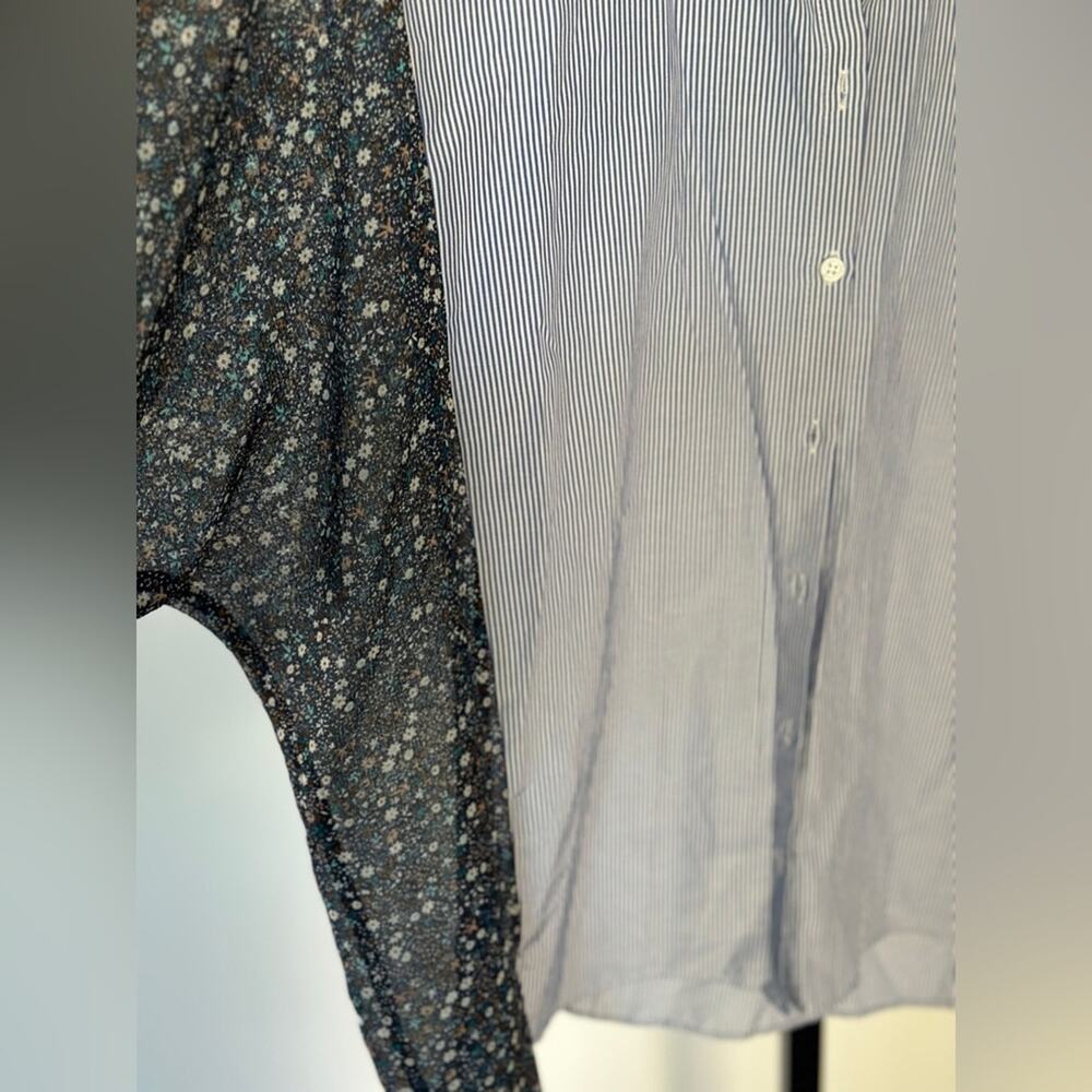 Zara button down blouse, stripe and floral print! New with tags! XS and XL - Picture 8 of 8
